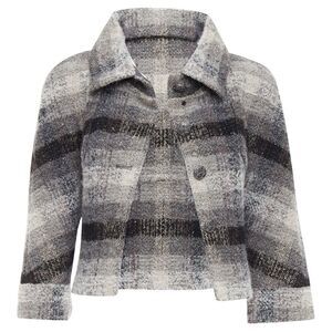 Chanel Fantasy tweed checked sequinned wool crop jacket